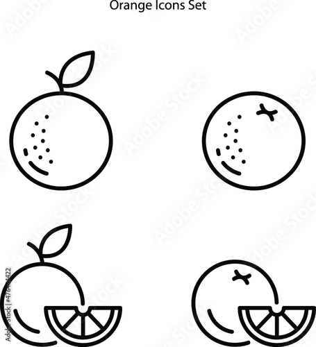 orange icons set isolated on white background. orange icon thin line outline linear orange symbol for logo, web, app, UI. orange icon simple sign.