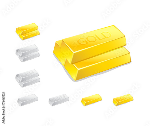 Gold and Silver Ingot Stack Icons