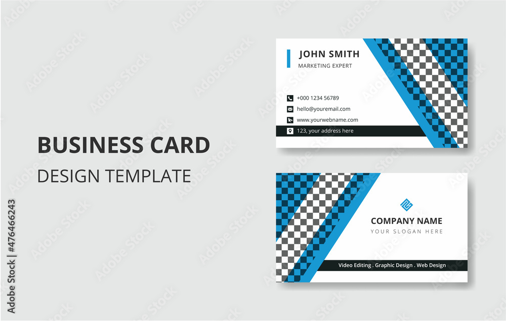 Creative and Clean Double Sided Business Card Design Template. Modern Business Card Design with Red, Blue and Orange Color Creative and Clean Double Sided Business Card Design Template. Modern Business Card Design with Red, Blue and Orange Color