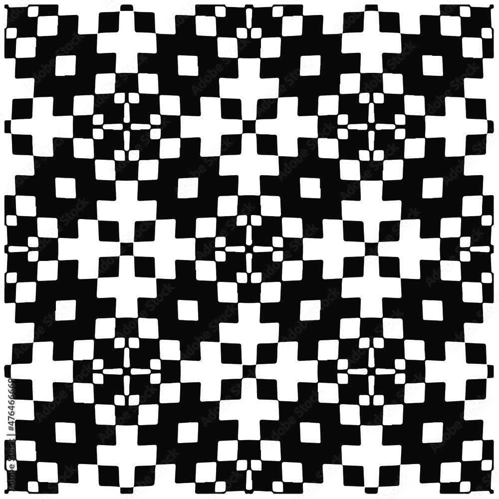 Fototapeta premium Decorative abstract pattern. Black and white seamless geometric pattern.