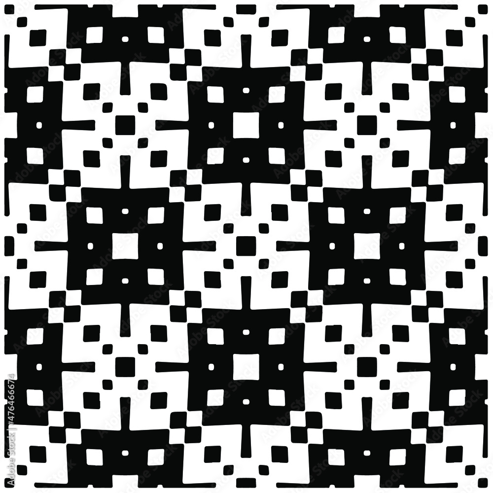 Fototapeta premium Decorative abstract pattern. Black and white seamless geometric pattern. 