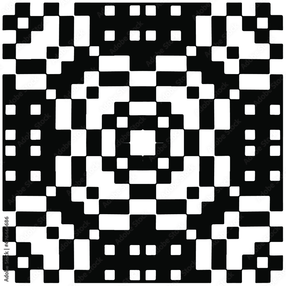 Fototapeta premium Decorative abstract pattern. Black and white seamless geometric pattern. 
