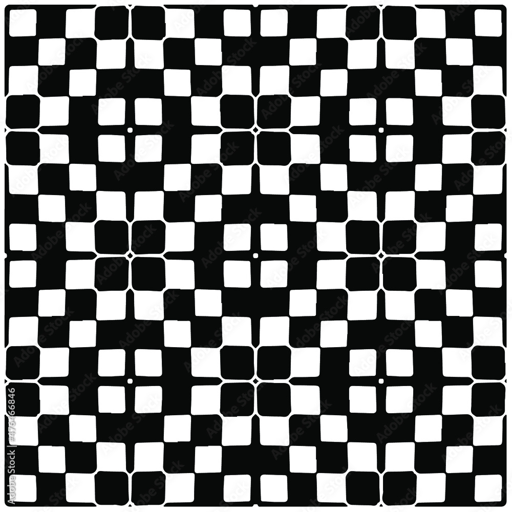 Fototapeta premium Decorative abstract pattern. Black and white seamless geometric pattern.