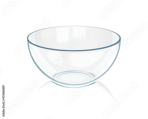 Glass bowl isolated on a white background