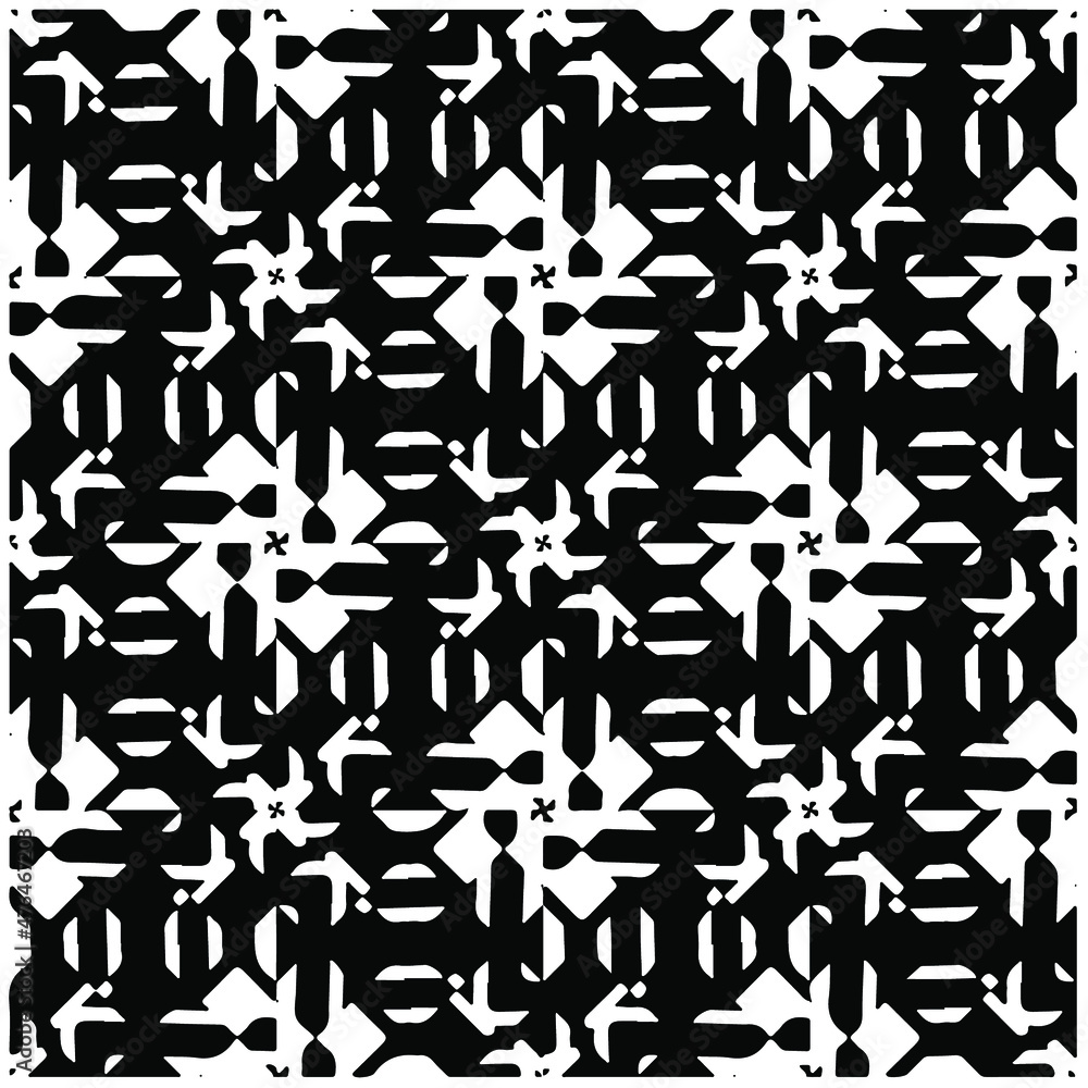 Decorative abstract pattern. Black and white seamless geometric pattern. Decorative abstract pattern. Black and white seamless geometric pattern.