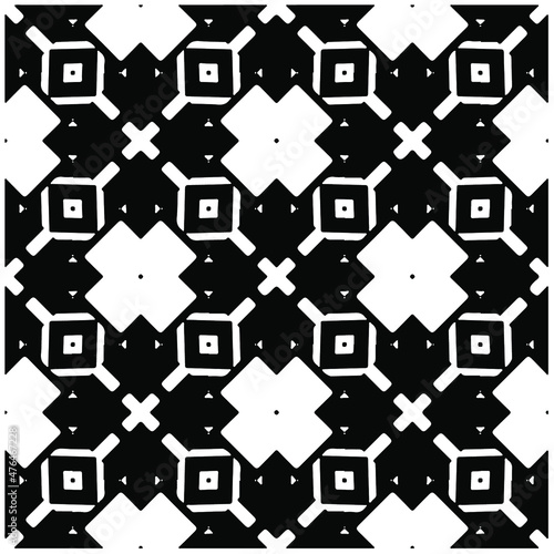 Decorative abstract pattern. Black and white seamless geometric pattern. 