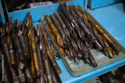Various used drills.