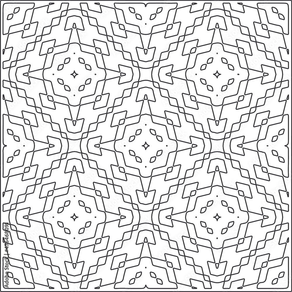 Fototapeta premium Vector geometric pattern. Repeating elements stylish background abstract ornament for wallpapers and backgrounds. Black and white pattern.