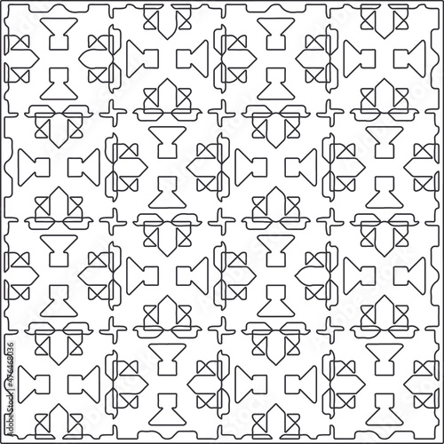 Vector geometric pattern. Repeating elements stylish background abstract ornament for wallpapers and backgrounds. Black and white pattern.