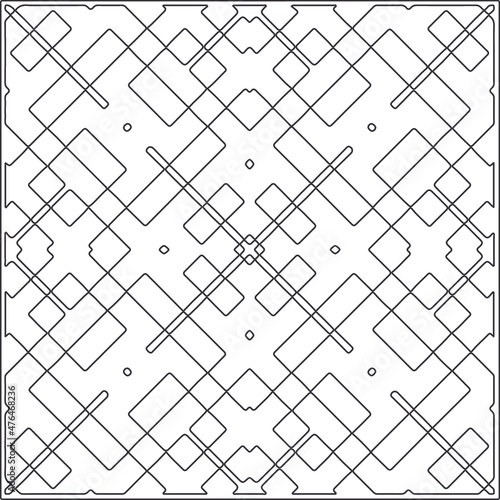 Vector geometric pattern. Repeating elements stylish background abstract ornament for wallpapers and backgrounds. Black and white pattern.