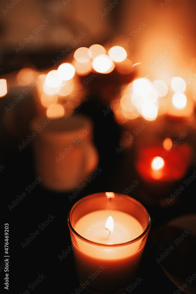 Cozy candles in the evening Cozy candles in the evening