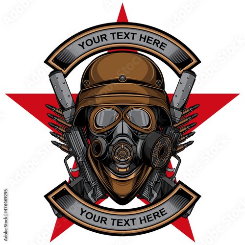 military gas mask simple logo