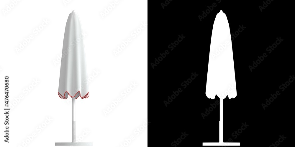 3D rendering illustration of a closed beach umbrella 3D rendering illustration of a closed beach umbrella