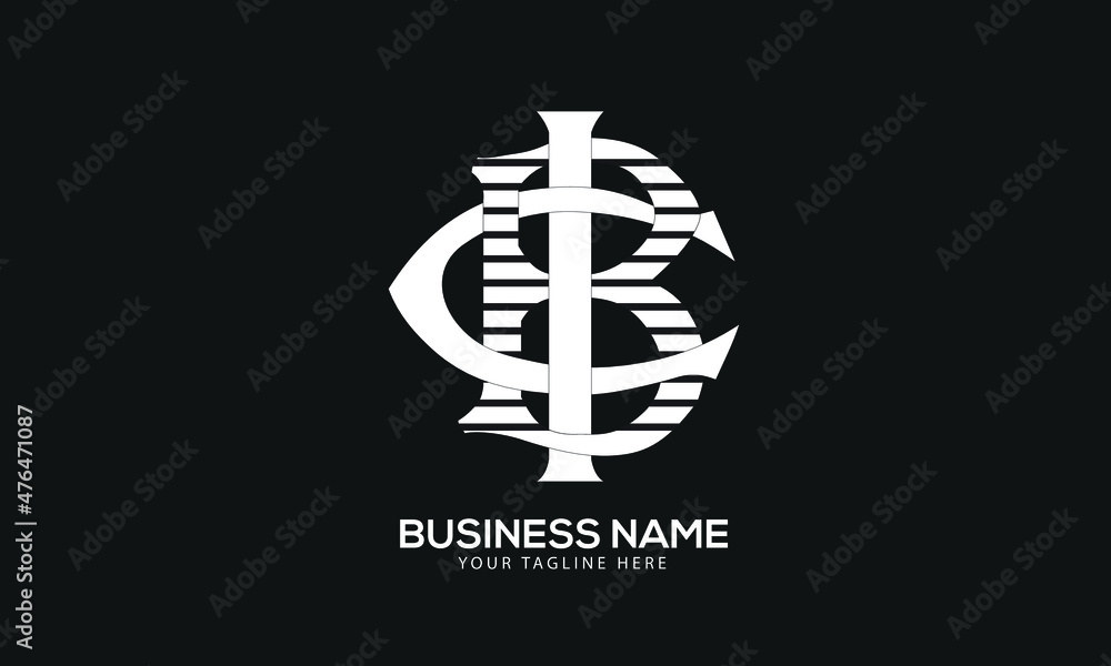 Alphabet BIC initial abstract monogram vector logo template Alphabet BIC initial abstract monogram vector logo template