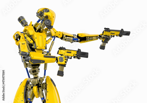 super robot in double gun pose