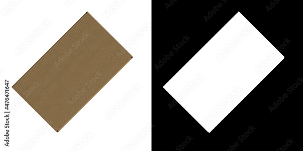 3D rendering illustration of a closed carton box 3D rendering illustration of a closed carton box