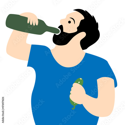 An unattractive man is an alcoholic.
