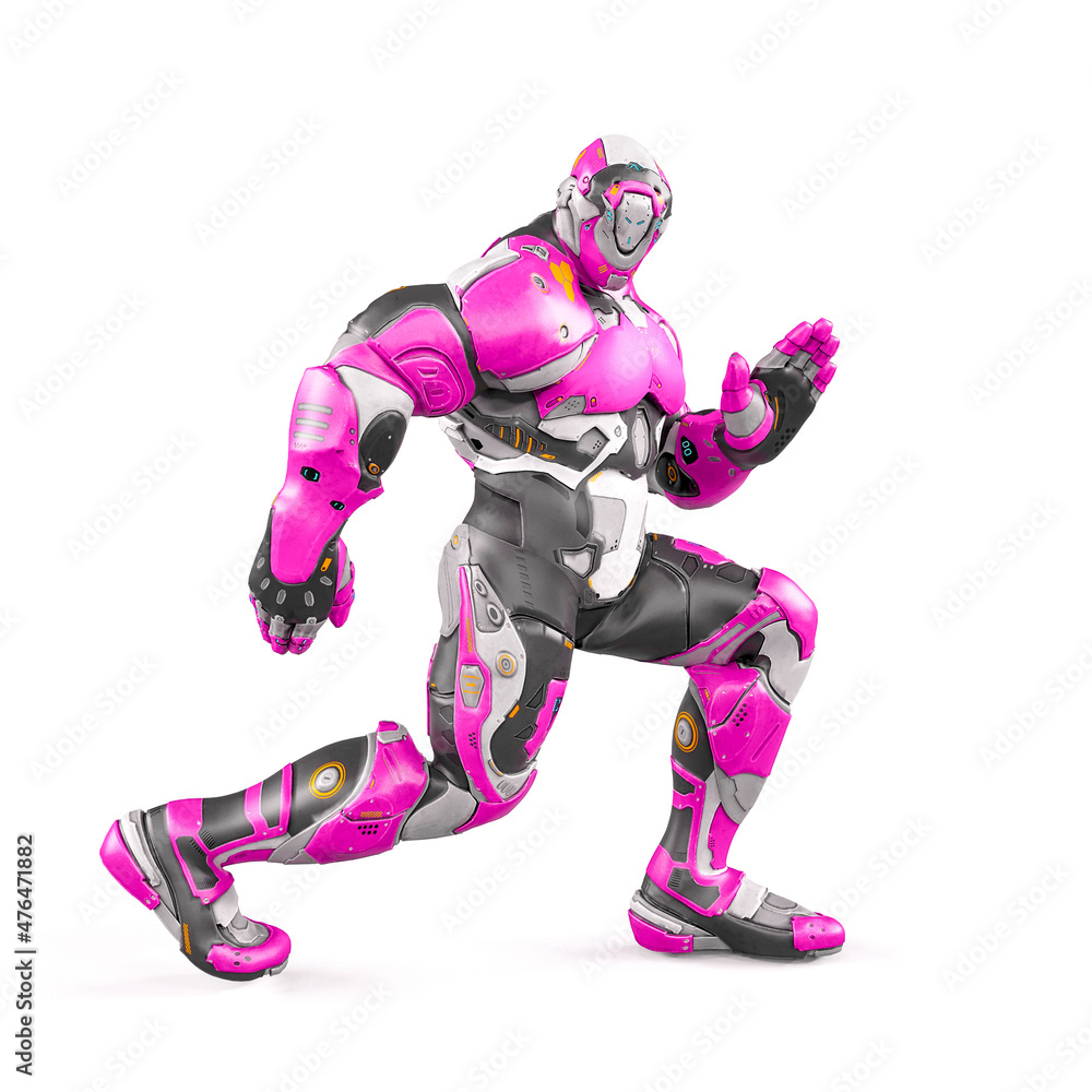 future soldier is dancing on white background