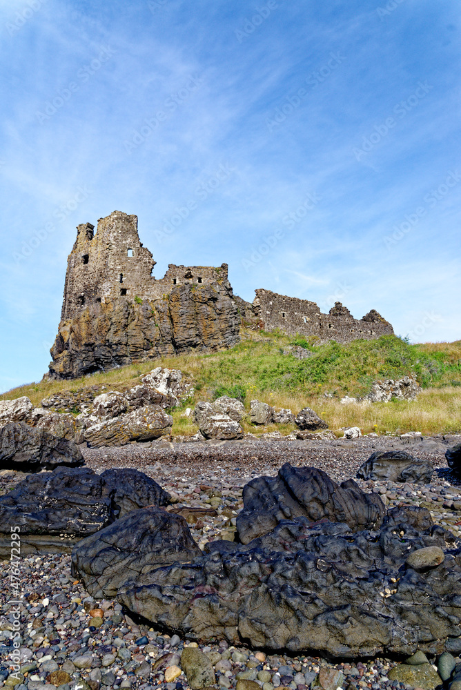 Ruins of Dunure Castle on the west coast of Scotland