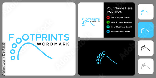Footprint wordmark logo design with business card template.