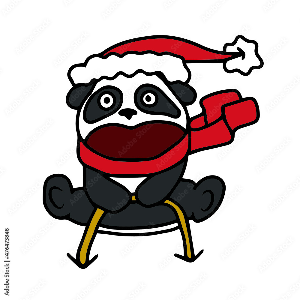 Vector children's design for backgrounds and fabrics, postcards.Cute and funny panda Vector children's design for backgrounds and fabrics, postcards.Cute and funny panda