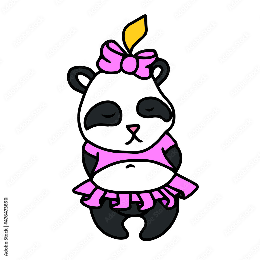 Vector children's design for backgrounds and fabrics, postcards.Cute and funny panda Vector children's design for backgrounds and fabrics, postcards.Cute and funny panda