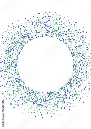 Green Decoration Dot Illustration. Blue Ball Isolated. Confetti Carnival Background. Purple Celebrate Circle.