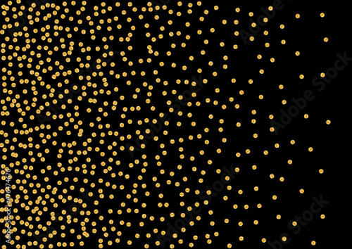 Yellow Blink Dot Background. Shine Circle Pattern. Golden Foil Shiny Frame. Round Glitter Illustration. Gradient Glow Design.