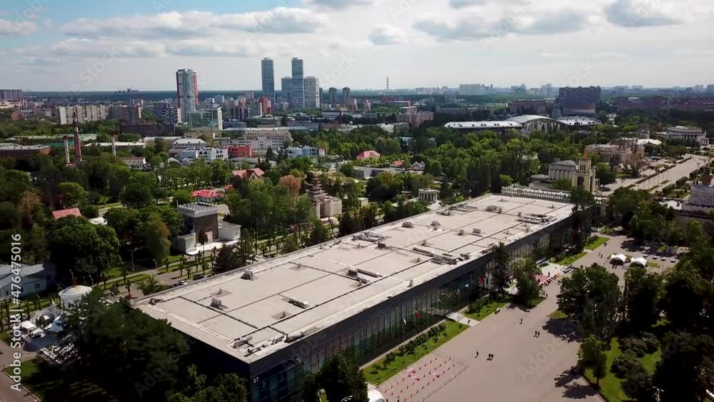 beautiful panorama of the pavilions of VDNKh beautiful panorama of the pavilions of VDNKh