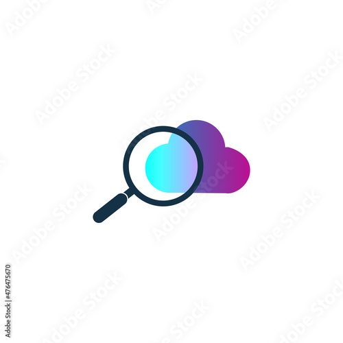 Logo Design Elements Find icon with minimalistic concept cloud
