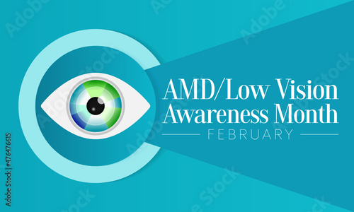 AMD Low vision awareness month is observed every year in February, Vector illustration photo