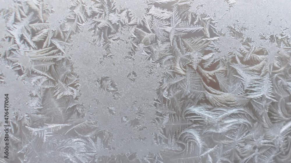 Frozen pattern on window's glass