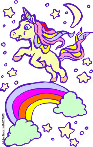 Fototapeta Naklejka Na Ścianę i Meble -  unicorn baby cute cartoon vector character 