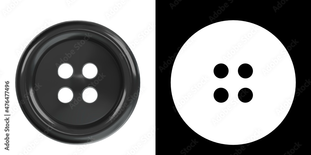 3D rendering illustration of a clothing button 3D rendering illustration of a clothing button