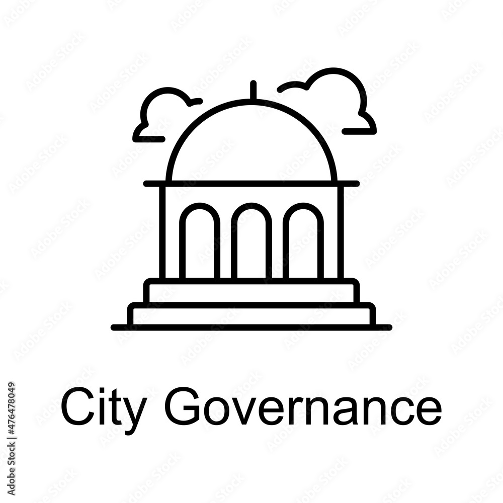 City Governance vector outline icon for web isolated on white background EPS 10 file City Governance vector outline icon for web isolated on white background EPS 10 file