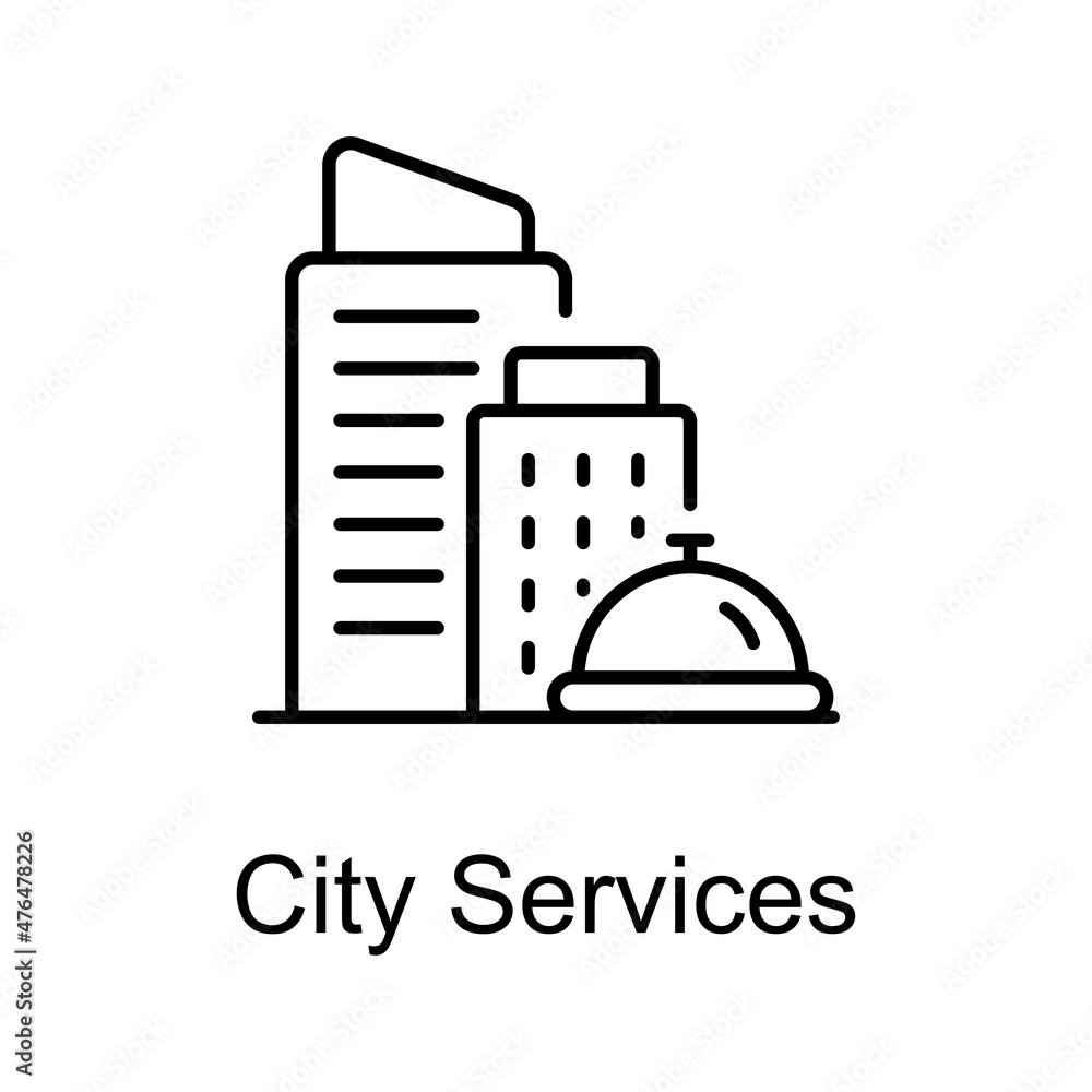 City Services vector outline icon for web isolated on white background EPS 10 file City Services vector outline icon for web isolated on white background EPS 10 file