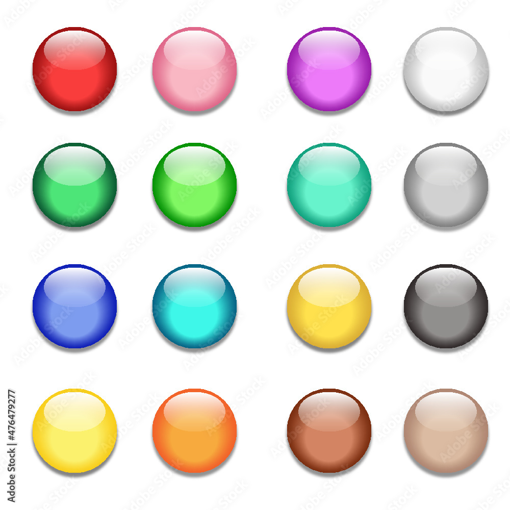 A set of glass glossy multicolored buttons A set of glass glossy multicolored buttons