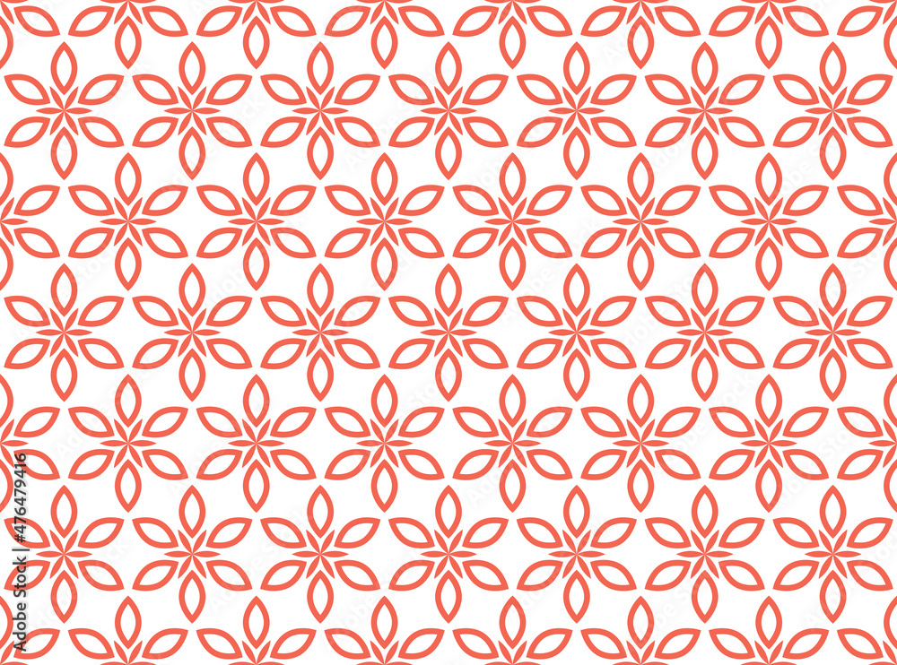 Flower geometric pattern. Seamless vector background. White and pink ornament Flower geometric pattern. Seamless vector background. White and pink ornament