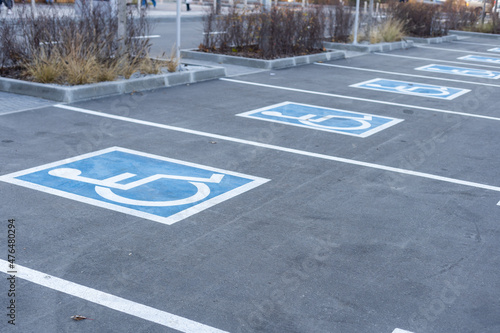 Handicapped Symbol Painted on a Parking Spot