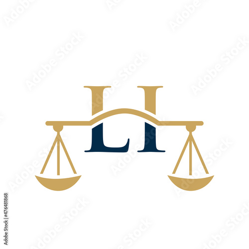 Law Firm Letter LI Logo Design. Lawyer, Justice, Law Attorney, Legal, Lawyer Service, Law Office, Scale, Law firm, Attorney Corporate Business LI Initial Letter Logo Template