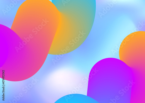 Fluid background with liquid dynamic elements and shapes. © Holo Art