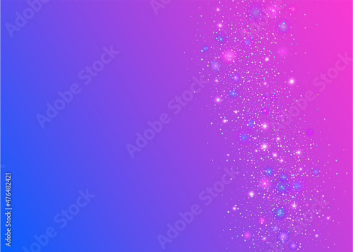 Light Texture. Carnival Glare. Metal Design. Glamour Foil. Unicorn Art. Disco Prismatic Gradient. Blue Party Confetti. Kaleidoscope Background. Violet Light Texture