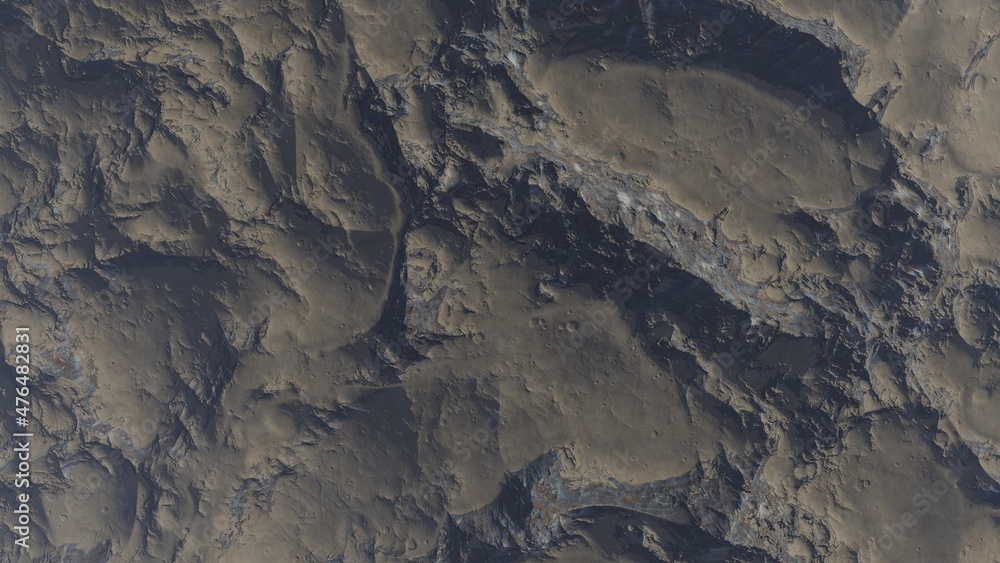 Fototapeta premium 3d render of abstract planet surface with high detailed relief