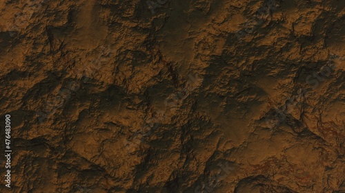 3d render of abstract planet surface with high detailed relief © ANDREI