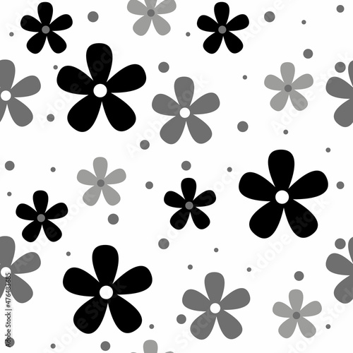Cute pattern in small flower. Black and white pattern © Olesya