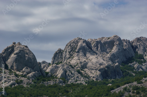 Rocks of mountain landscape at summer in National Park Paklenica, Velebit, Croatia, Europe
