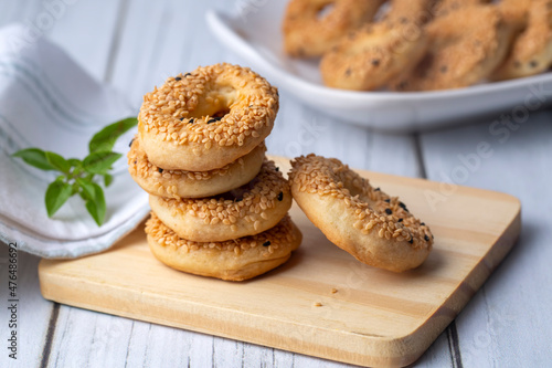 Turkish Bagel with sesame s...