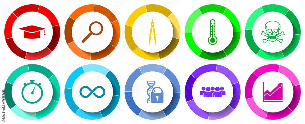 Education concept vector icon set, school and college web buttons collection in eps 10 Education concept vector icon set, school and college web buttons collection in eps 10