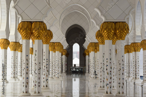Interior of Sheikh Zayed mosque in Abu Dhabi, United Arab Emirates