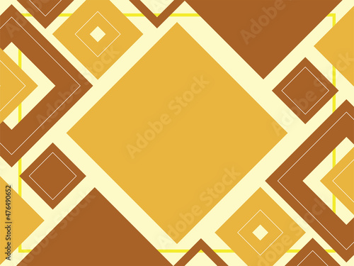 Abstract geometric brown and beige background made from squares and triangles, shape pattern, template with copy space, modern layout